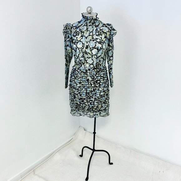 Robert Rodriguez 6 Silk Cotton Print Ruffle Dress - Picture 15 of 16